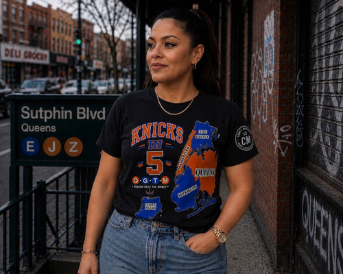 Knicks in Five Borough Black Tee ✨ Pre Order Only ✨ Ships August 17th